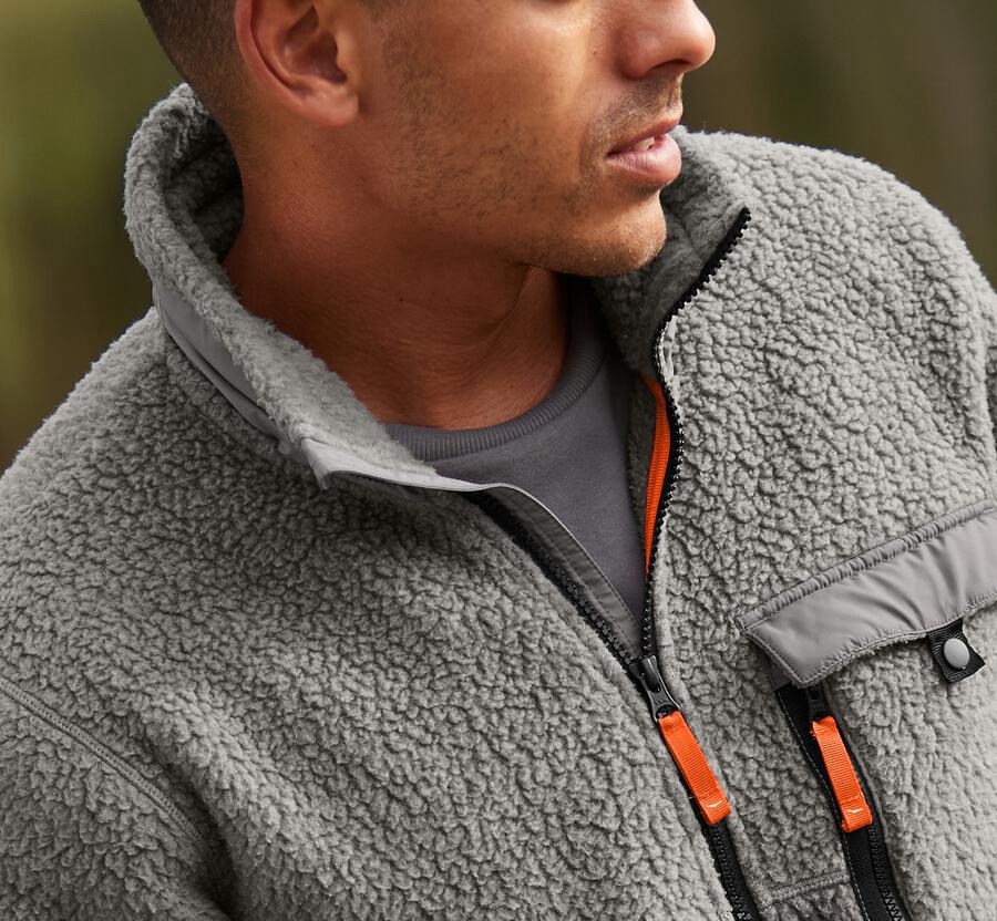 Hoka One One Mens Jackets - Fleece Sky - Grey - BGSP94058